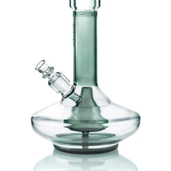 GRAV® Small Wide Base Water Pipe - Smoke with Clear Accents